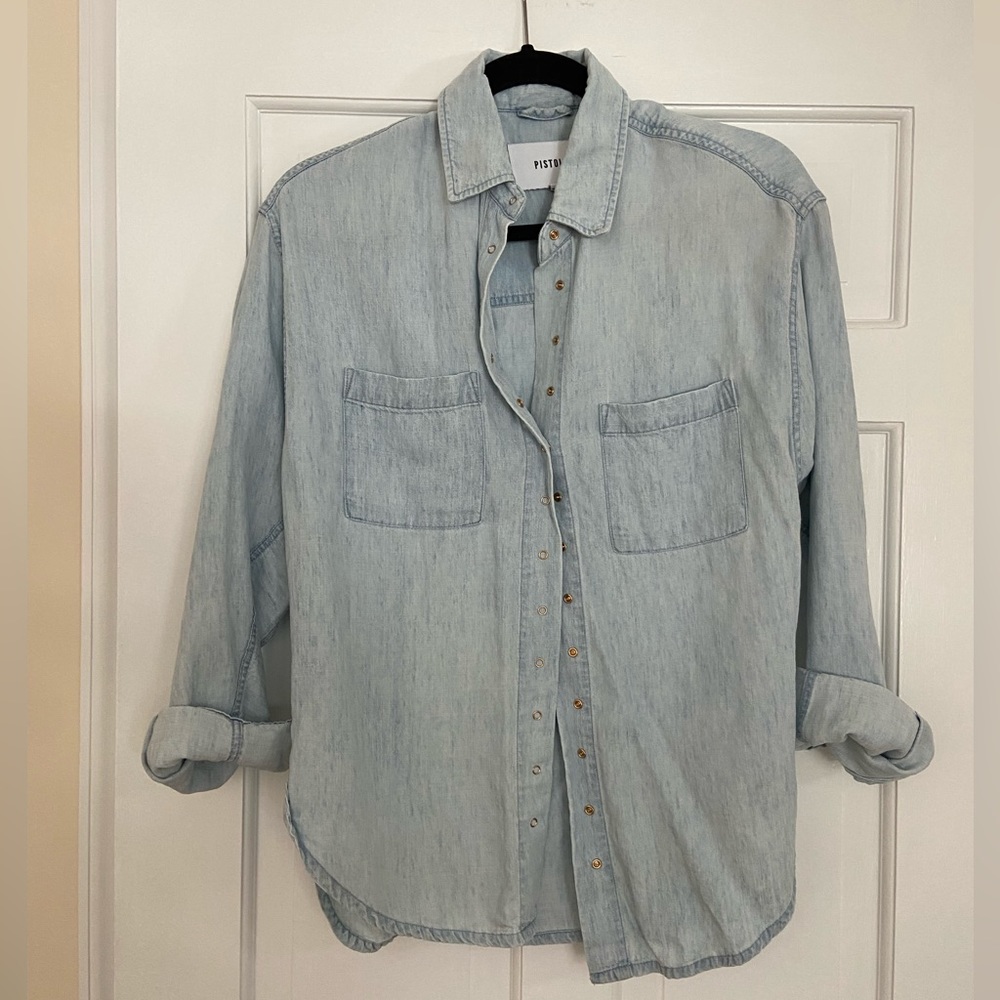 Pistola Jean Button Down Shirt - Light wash denim
